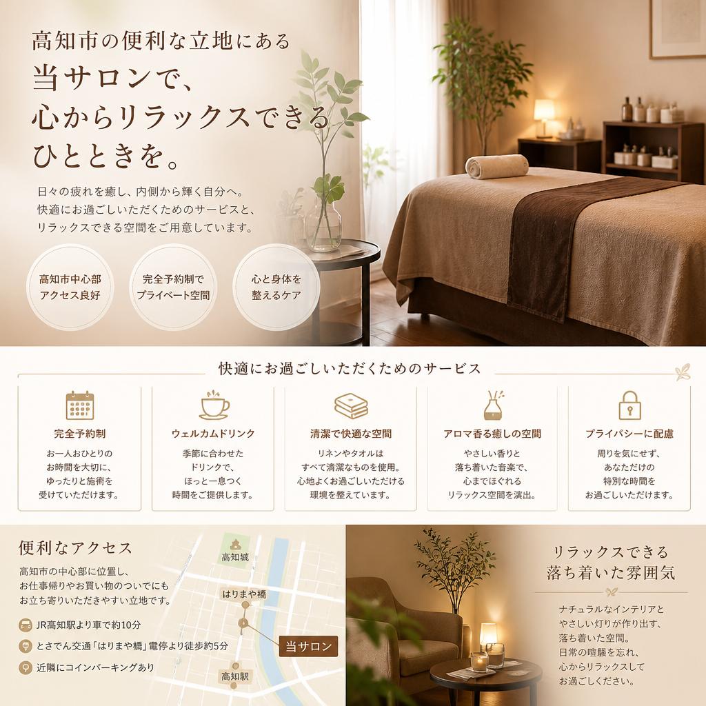 サロンでの快適なひと時