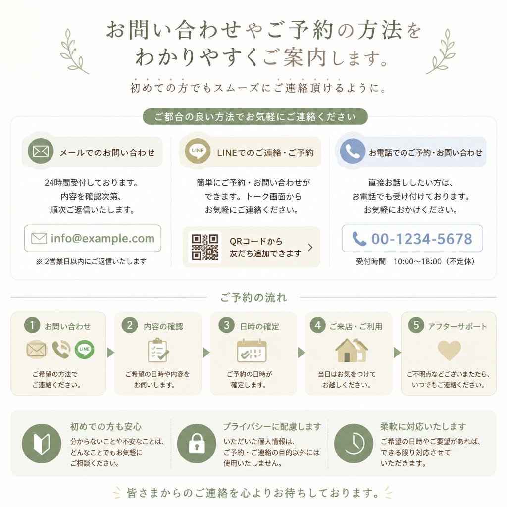 お問い合わせ・ご予約のご案内